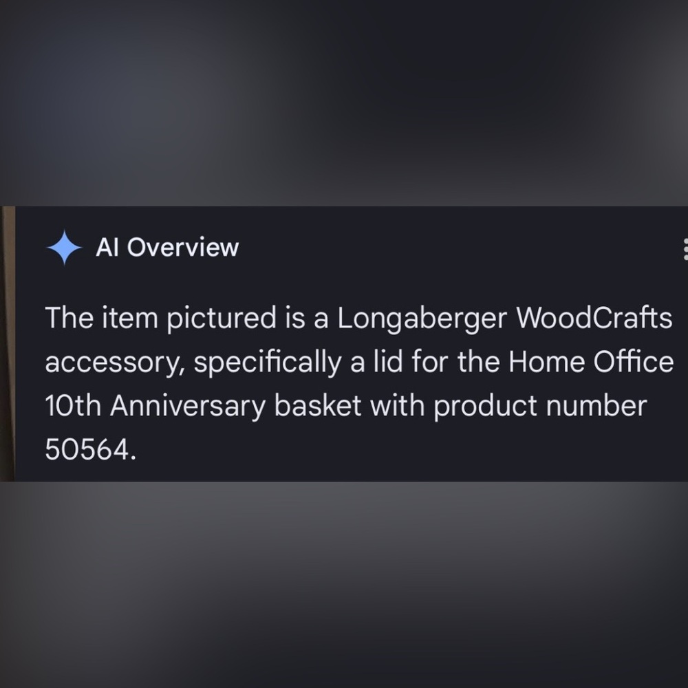 Longaberger WoodCrafts Natural Brown Accent lid - Picture 3 of 3